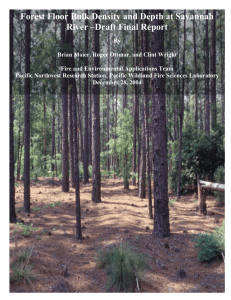 Forest Floor Bulk Density and Depth at Savannah