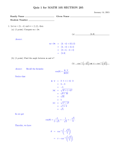 Quiz 1 for MATH 105 SECTION 205