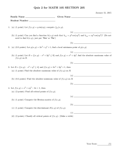 Quiz 2 for MATH 105 SECTION 205