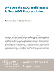 Who Are the MDG Trailblazers? A New MDG Progress Index Abstract