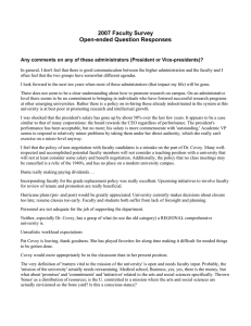 2007 Faculty Survey Open-ended Question Responses