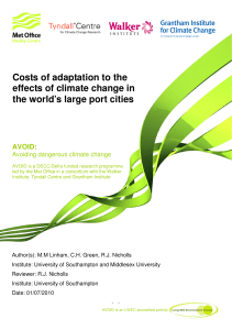 Costs of adaptation to the effects of climate change in AVOID: