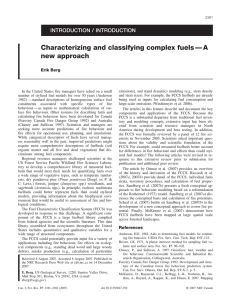 Characterizing and classifying complex fuels — A new approach INTRODUCTION / INTRODUCTION