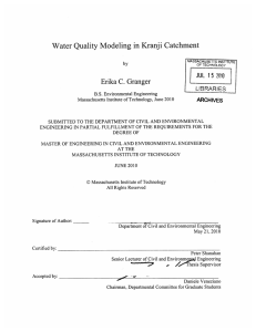 Water Quality Modeling  in Kranji Catchment Erika C. Granger ARCHIVES