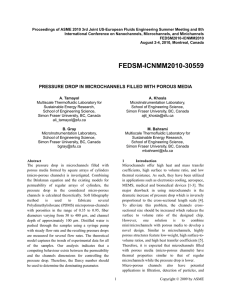 Proceedings of ASME 2010 3rd Joint US-European Fluids Engineering Summer... International Conference on Nanochannels, Microchannels, and Minichannels