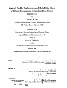 Vertical  Profile  Engineering  and  Reliability ... of Silicon-Germanium  Heterojunction  Bipolar Transistors
