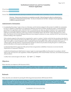 Institutional Animal Care and Use Committee Protocol Application Page 1 of 12