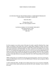 NBER WORKING PAPER SERIES AN EXPLORATION OF THE INTERNATIONAL COMPARISON PROGRAM’S