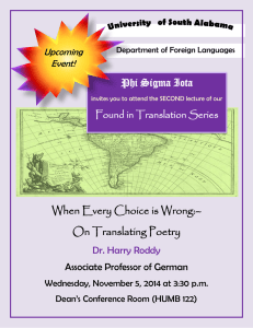 When Every Choice is Wrong:– On Translating Poetry Phi Sigma Iota