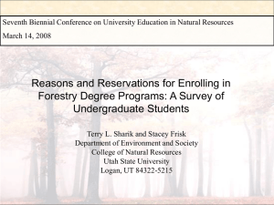 Reasons and Reservations for Enrolling in Undergraduate Students