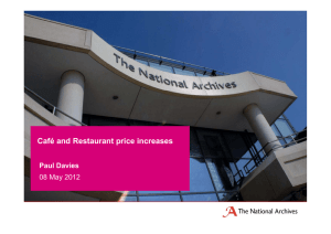 Café and Restaurant price increases Paul Davies 08 May 2012