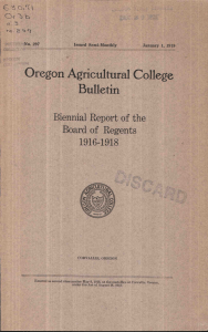 Oregon Agricultural College Bulletin Board of Regents
