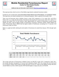 Mobile Residential Foreclosures Report Center for Real Estate Studies