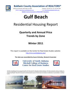 Gulf Beach Residential Housing Report Quarterly and Annual Price Trends by Zone