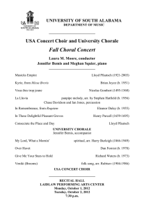 Fall Choral Concert USA Concert Choir and University Chorale