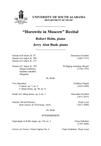 “Horowitz in Moscow” Recital Robert Holm, piano Jerry Alan Bush, piano