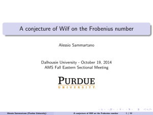 A conjecture of Wilf on the Frobenius number Alessio Sammartano