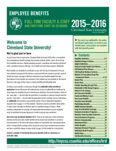 2015–2016 EMPLOYEE BENEFITS Welcome to FULL-TIME FACULTY &amp; STAFF