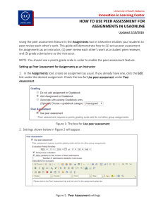 HOW TO USE PEER ASSESSMENT FOR ASSIGNMENTS IN USAONLINE