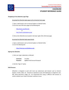USAONLINE STUDENT REFERENCE GUIDE Innovation in Learning Center