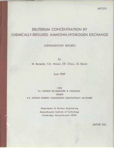 DEUTERIUM  CONCENTRATION  BY CHEMICALLY-REFLUXED  AMMONIA-HYDROGEN  EXCHANGE E.A.