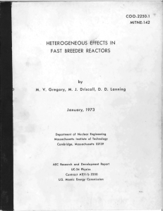 HETEROGENEOUS  EFFECTS  IN FAST  BREEDER REACTORS COO-225 MITNE-1