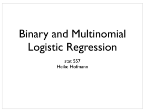 Binary and Multinomial Logistic Regression stat 557 Heike Hofmann