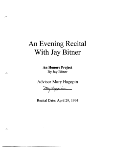 - An Evening Recital With Jay Bitner