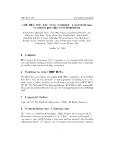 BBF RFC 105: The Intein standard - a universal way