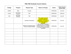 1992-1993 Graduate Council Actions  Grad Council College