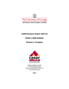 CASPR Research Report 2007-03  CPIDR 3 USER MANUAL Michael A. Covington