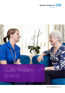 Quality Account 2014/15 www.walsallhealthcare.nhs.uk