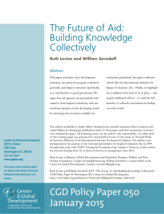 The Future of Aid: Building Knowledge Collectively