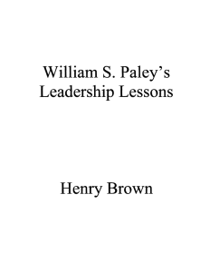 William S.  Paley's Leadership Lessons Henry Brown