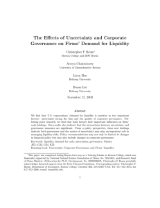 The Effects of Uncertainty and Corporate Christopher F Baum Atreya Chakraborty
