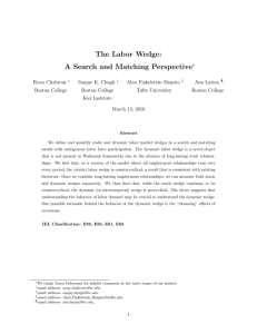 The Labor Wedge: A Search and Matching Perspective