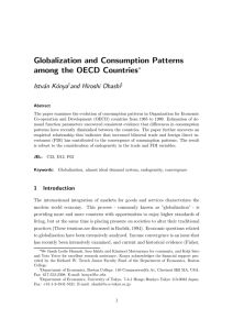 Globalization and Consumption Patterns among the OECD Countries Istv´ a