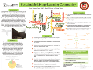 Sustainable Living-Learning Community Introduction