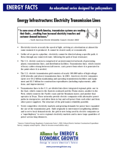 ENERGY FACTS Energy Infrastructure: Electricity Transmission Lines