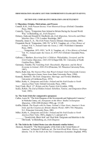 IRISH MIGRATION: READING LIST FOR COMPREHENSIVE EXAMS (KEVIN KENNY)