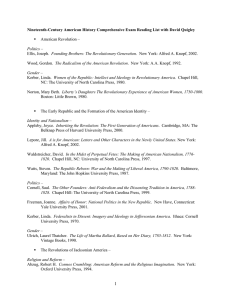 Nineteenth-Century American History Comprehensive Exam Reading List with David Quigley