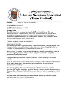 Human Services Specialist (Time Limited)