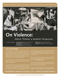 On Violence: Ethical, Political, &amp; Aesthetic Perspectives call for papers