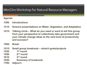 MtnClim Workshop for Natural Resource Managers