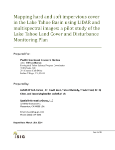 Mapping	hard	and	soft	impervious	cover in	the	Lake	Tahoe	Basin	using	LiDAR	and multispectral	images:	a	pilot	study	of	the