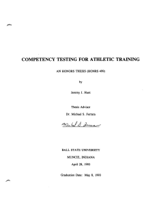 COMPETENCY TESTING FOR ATHLETIC  TRAINING by
