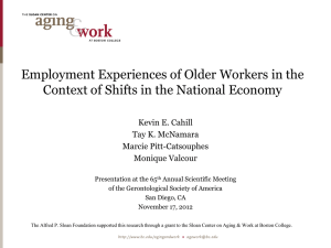 Employment Experiences of Older Workers in the Kevin E. Cahill