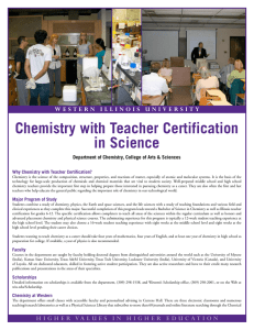 Chemistry with Teacher Certification in Science