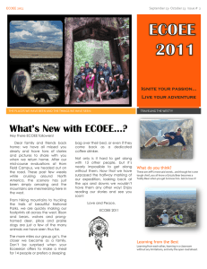 What’s New with ECOEE…?  Ignite your passion… Live your adventure