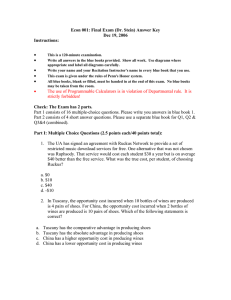 Econ 001: Final Exam (Dr. Stein) Answer Key Dec 19, 2006 Instructions: •